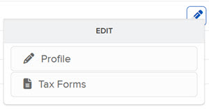 The edit profile options in portal. 